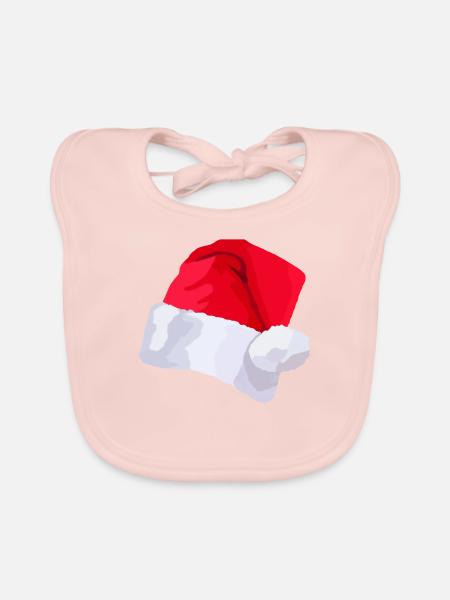 Weihnachtsmütze - Baby Bio-Lätzchen - Rose - Vorne