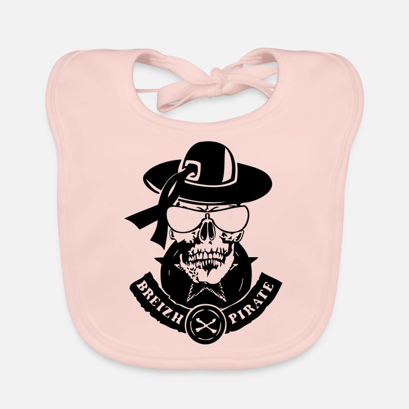 tete de mort renegade breizh pirate - Bavoir bio Bébé - rose