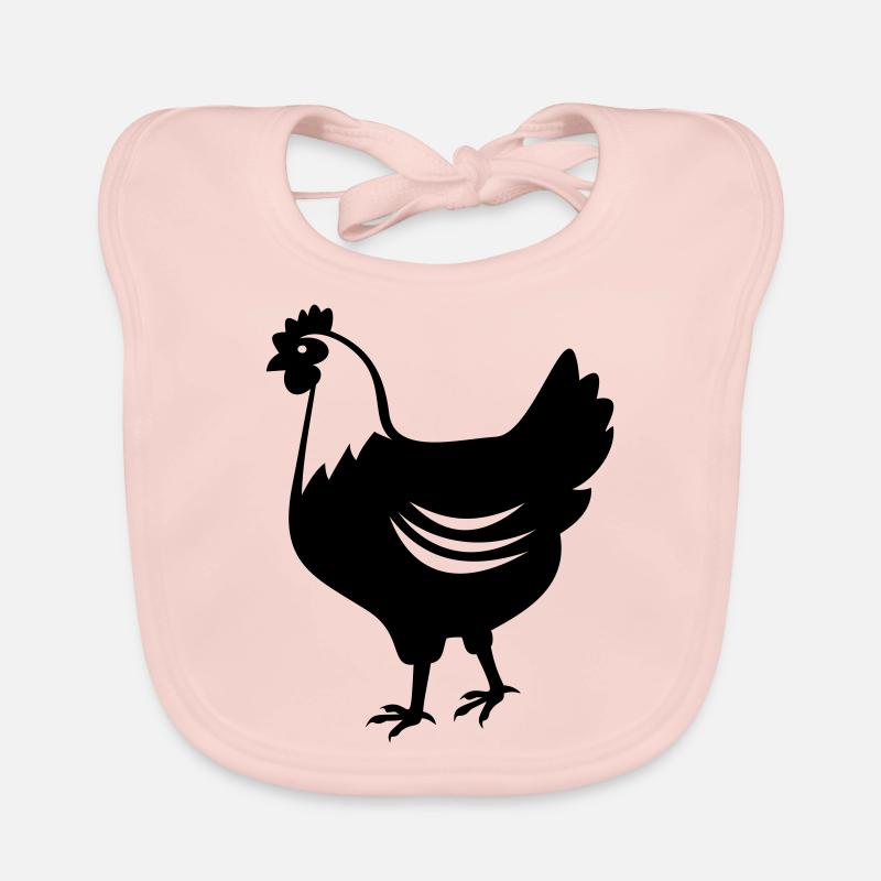 Poulet - Poule - Bavoir bio Bébé - rose