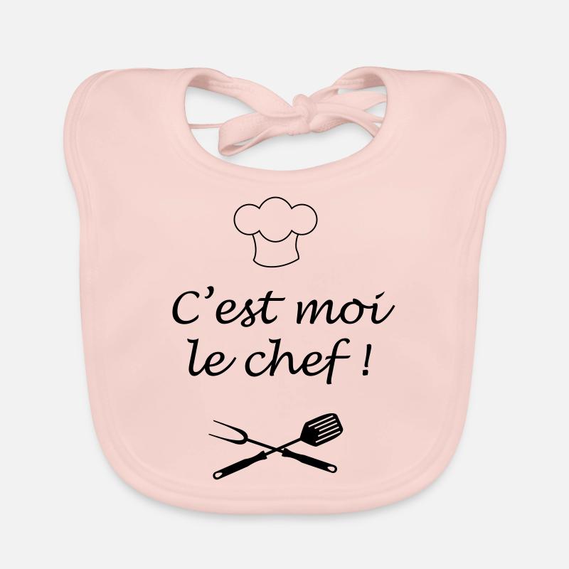 chef barbecue cuisinier - Bavoir bio Bébé - rose