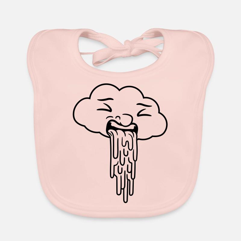 funny puking rain cloud Organic Baby Bibs