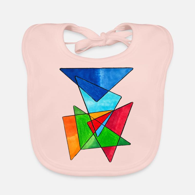 Coloured Triangles Organic Baby Bibs