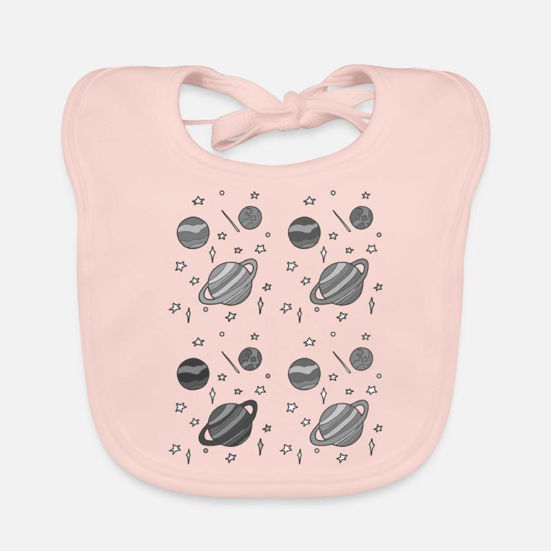 Planet pattern grayscale Organic Baby Bibs