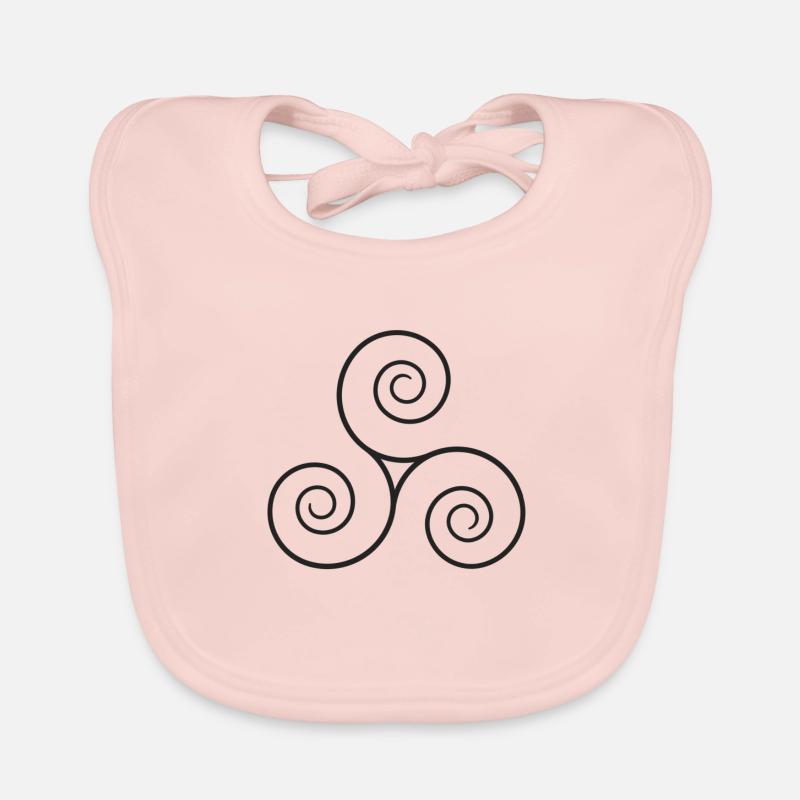 Triskele noir - Bavoir bio Bébé - rose