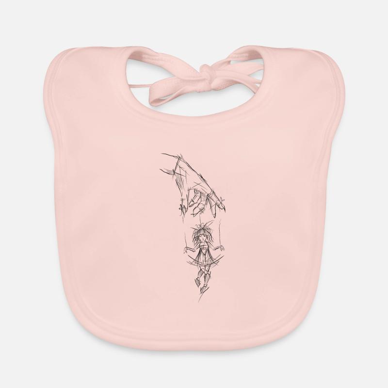 Puppeteer puppetmaster drawn hand puppet Organic Baby Bibs