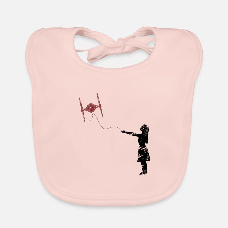 Fille avec ballon - Bavoir bio Bébé - rose