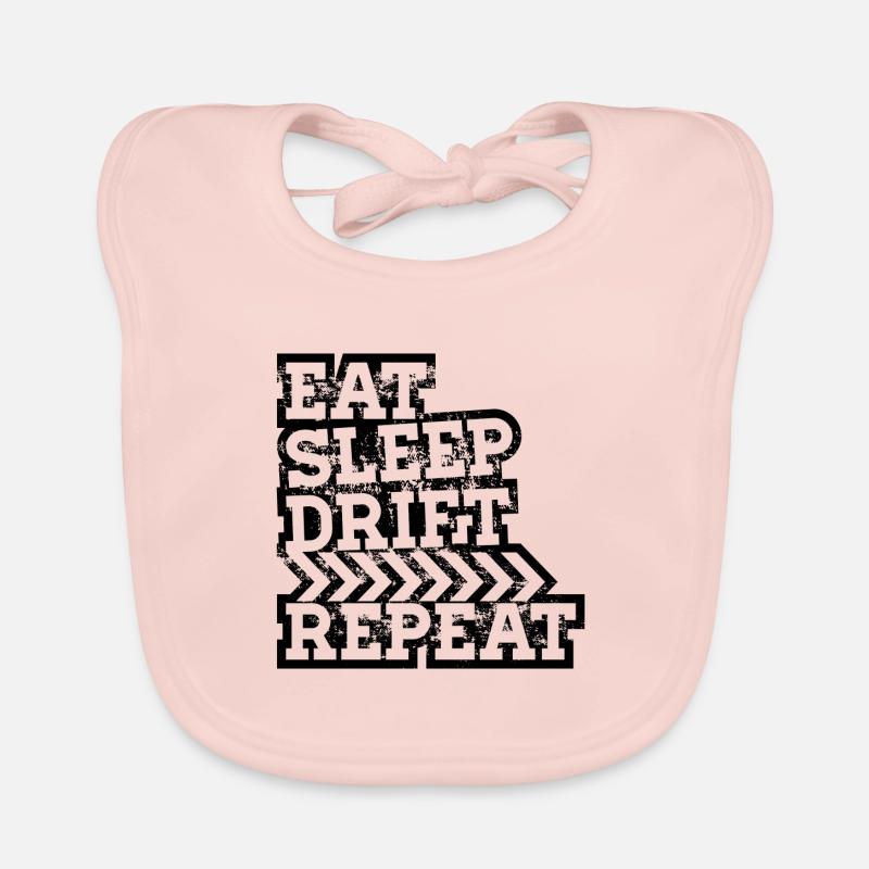 Manger Sommeil Dérive Répéter - Bavoir bio Bébé - rose