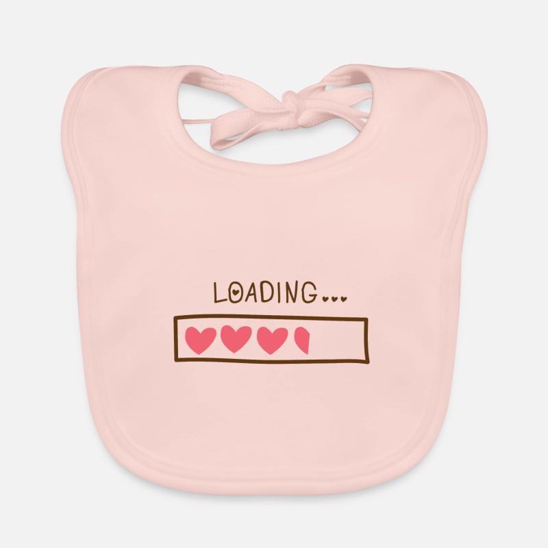 loading hearts dark Organic Baby Bibs