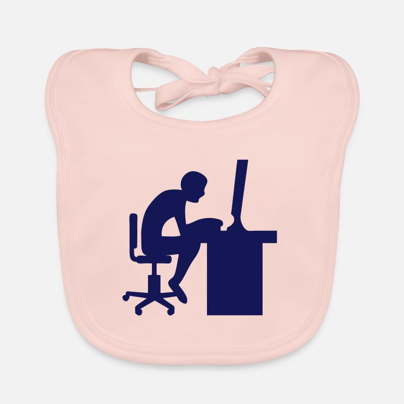 icon desktop computer work 2062 Organic Baby Bibs
