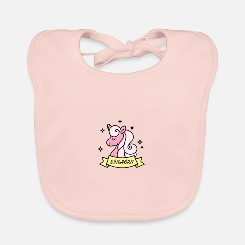 Einhorn Unicorn Einhörner - Baby Bio-Lätzchen - Rose