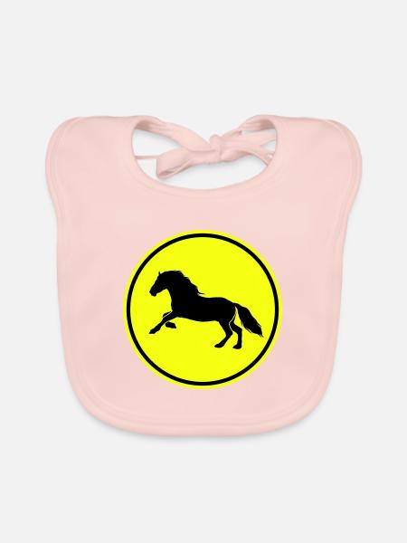Icône Cheval Cheval - Bavoir bio Bébé - rose - Devant