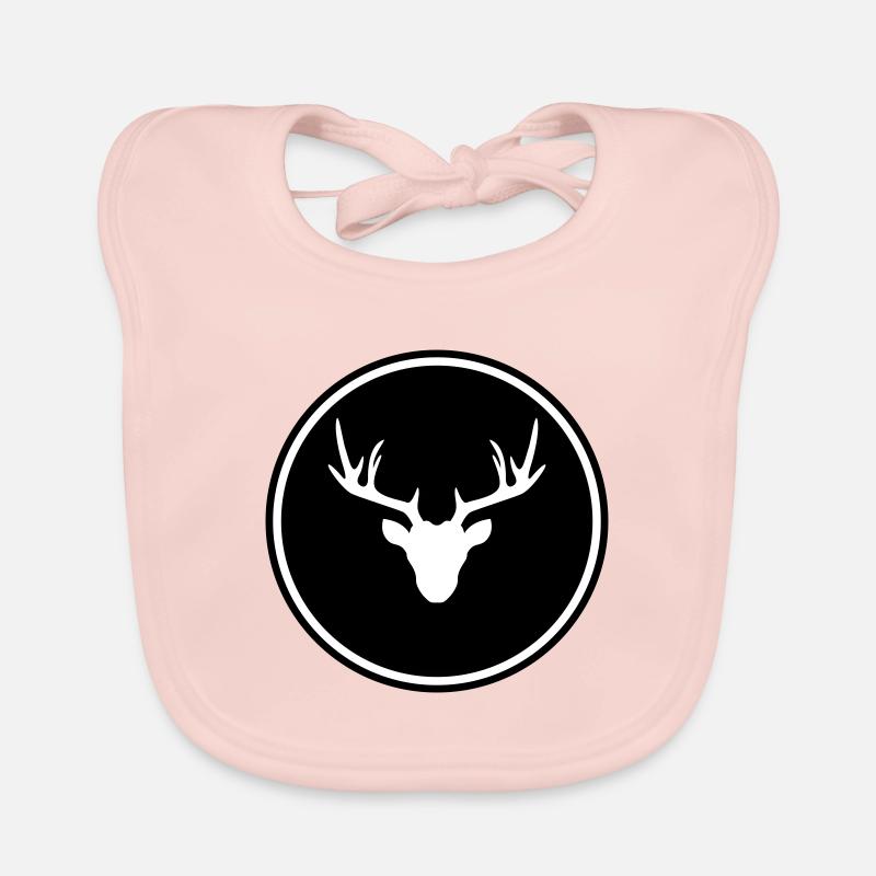Icône de cerf cerf - Bavoir bio Bébé - rose