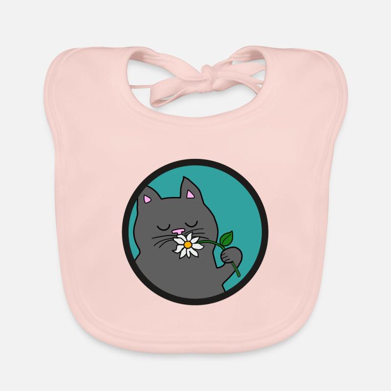 Chat gris d’été Bavoir bio Bébé