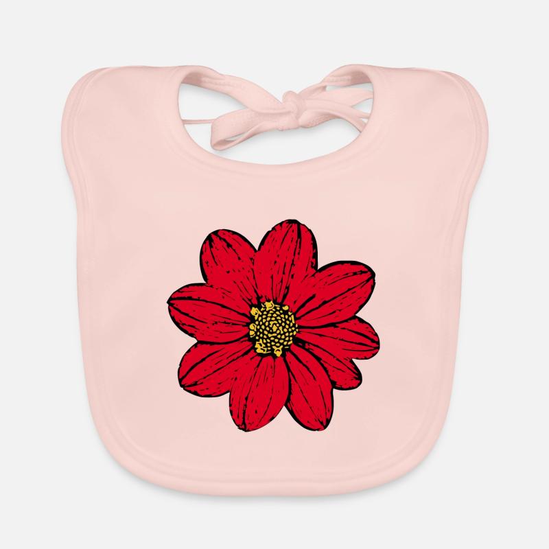 Blume rot rote Blume Blumen Geschenk Baby Bio-Lätzchen
