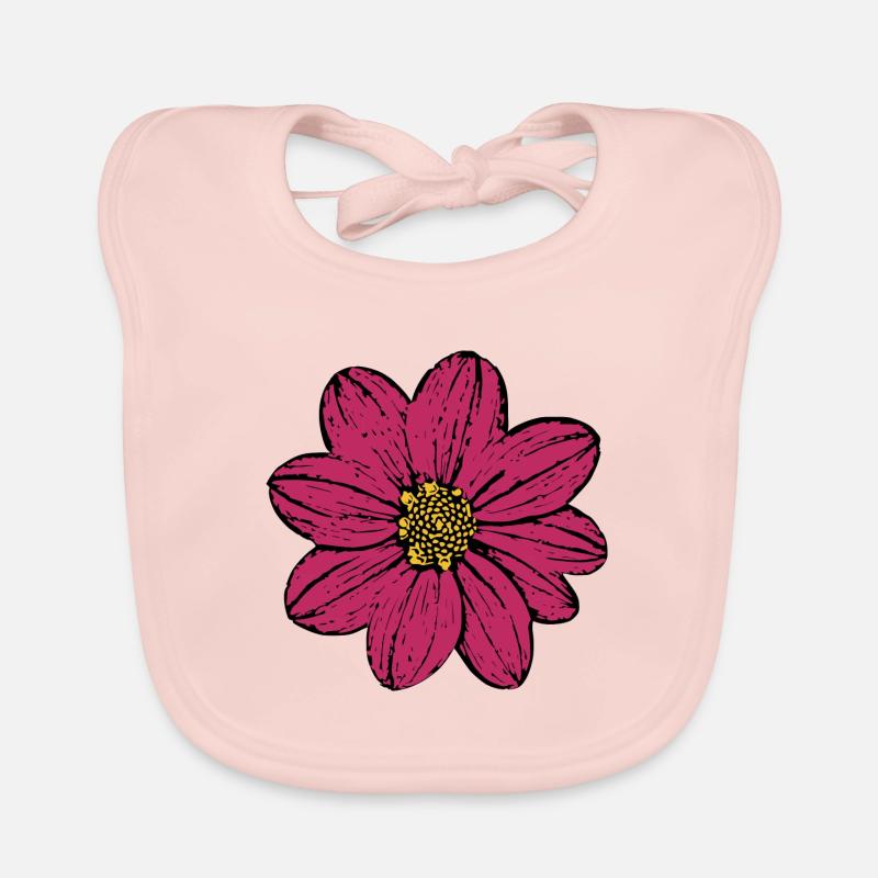 fleur, fleur, rouge, rose, violet Bavoir bio Bébé