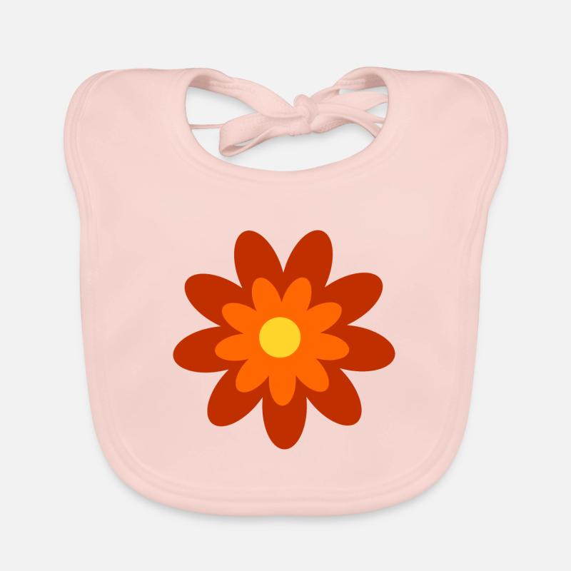70s Flower Pattern Organic Baby Bibs