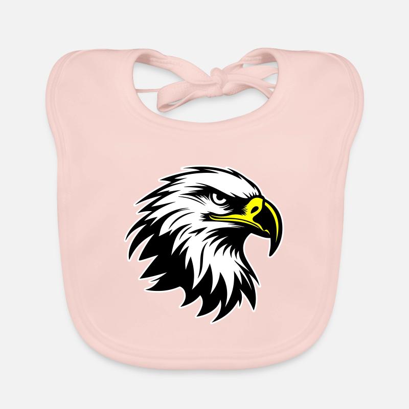 Eagle Head Silhouette Organic Baby Bibs