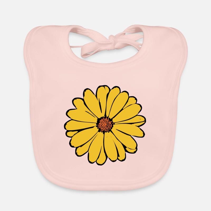 Fleur Fleur Jaune Idée Cadeau Noël Bavoir bio Bébé