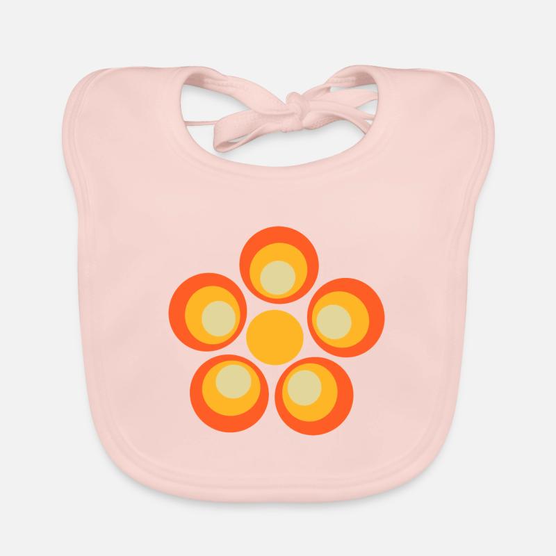 70s Flower Pattern Organic Baby Bibs