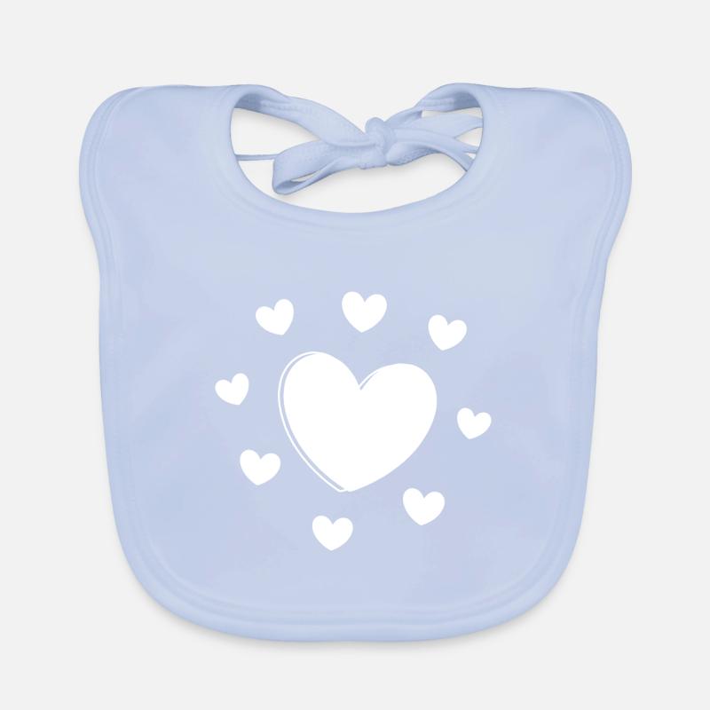 white heart white gift valentine's day Organic Baby Bibs