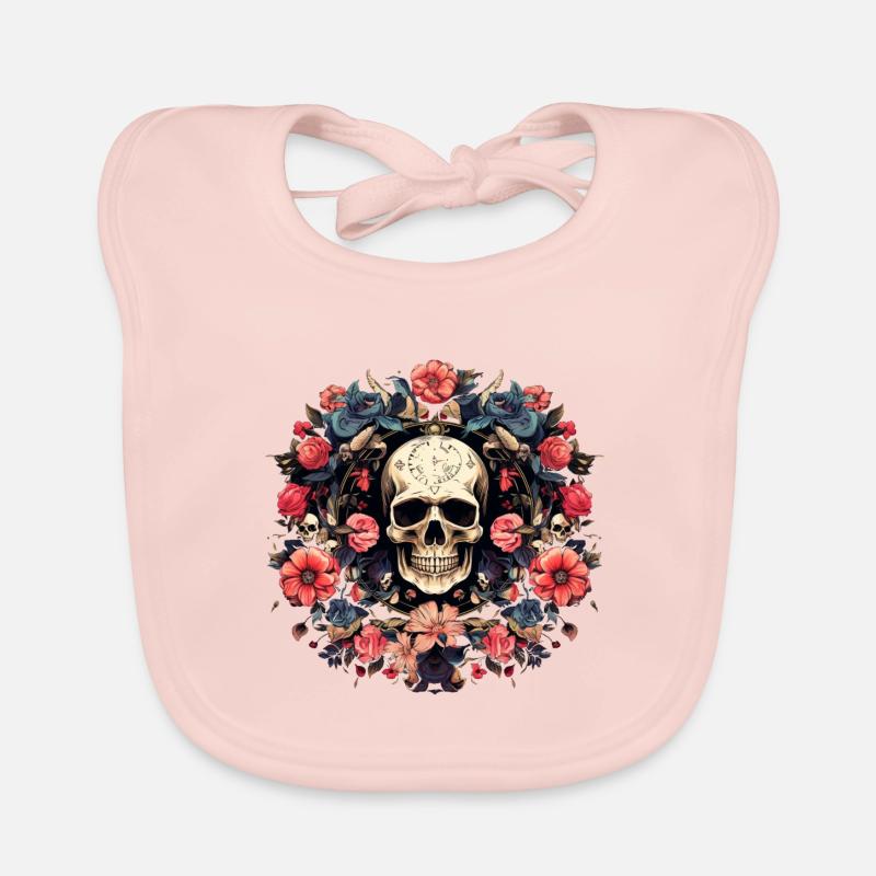 Skull Bloom Circles Baby Bio-Lätzchen