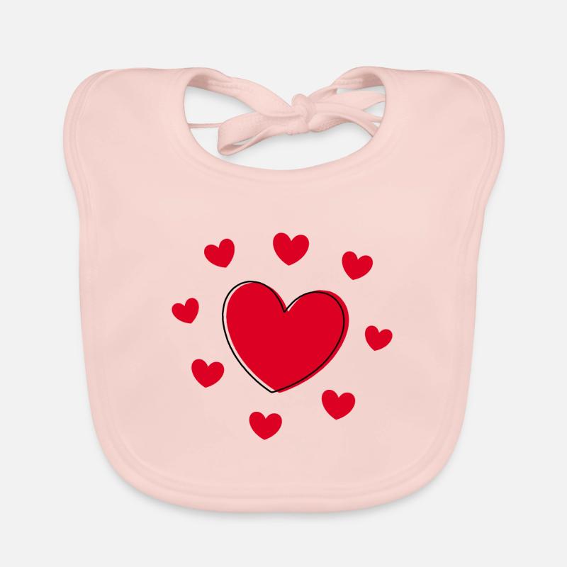rotes Herz rot Herzen rot Herz Geschenk Muttertag Baby Bio-Lätzchen