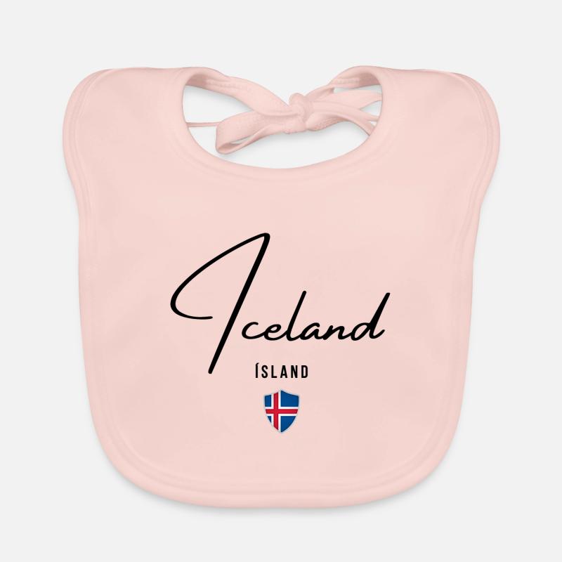 Drapeau de l’Islande, fierté islandaise Bavoir bio Bébé