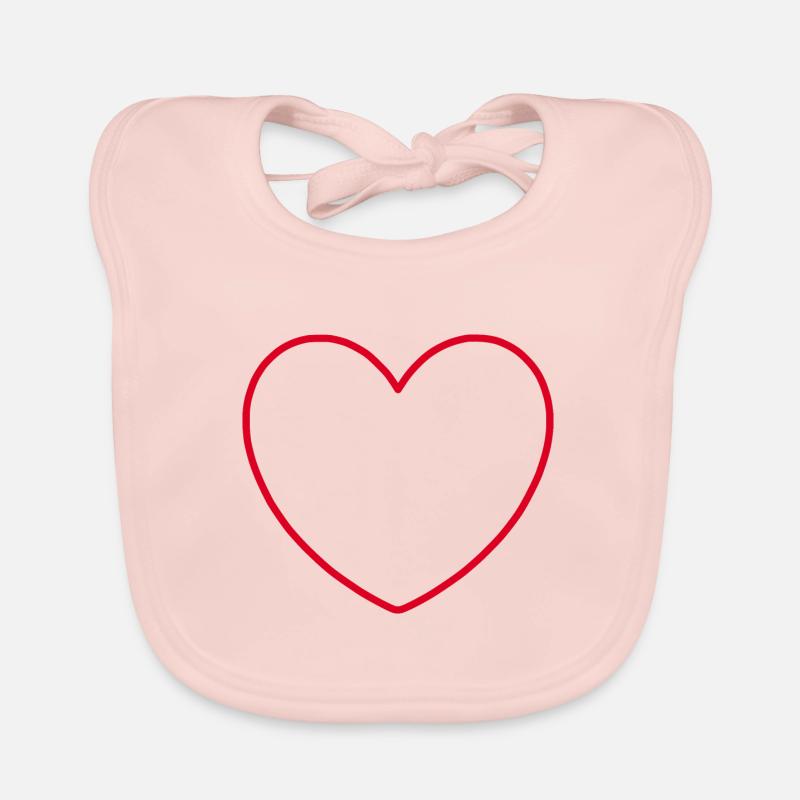 rotes Herz rot Herzen rot Herz Geschenk Muttertag Baby Bio-Lätzchen