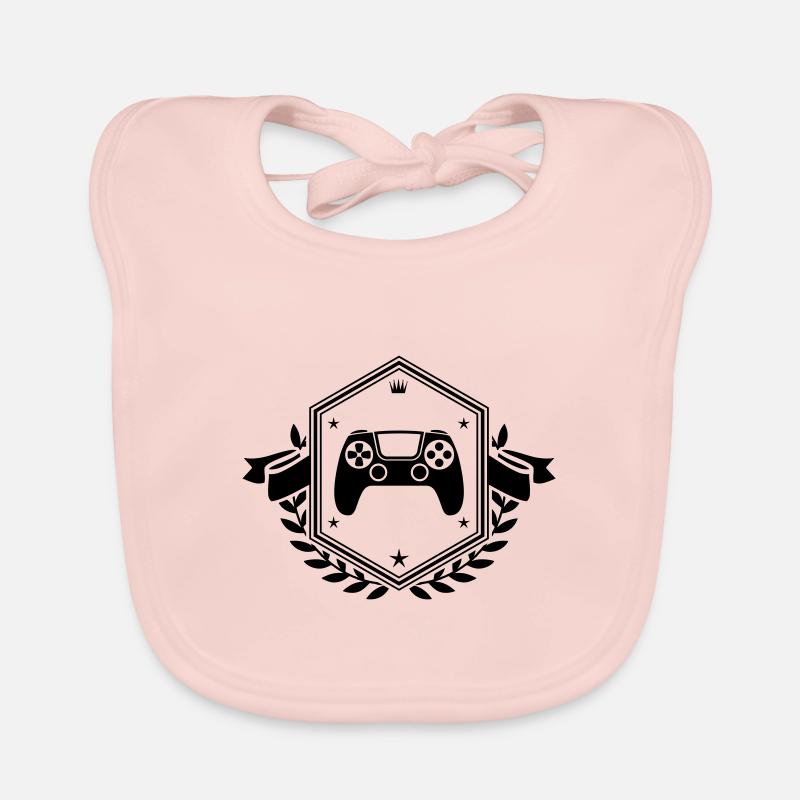 Gamepad Crest Controller Organic Baby Bibs