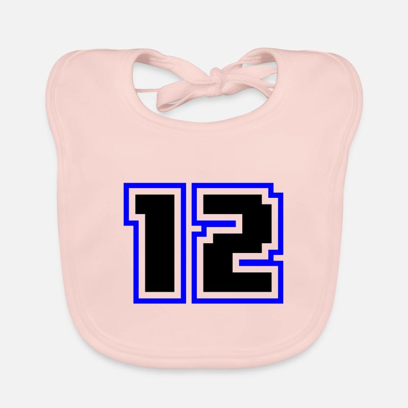 12 number symbol Organic Baby Bibs