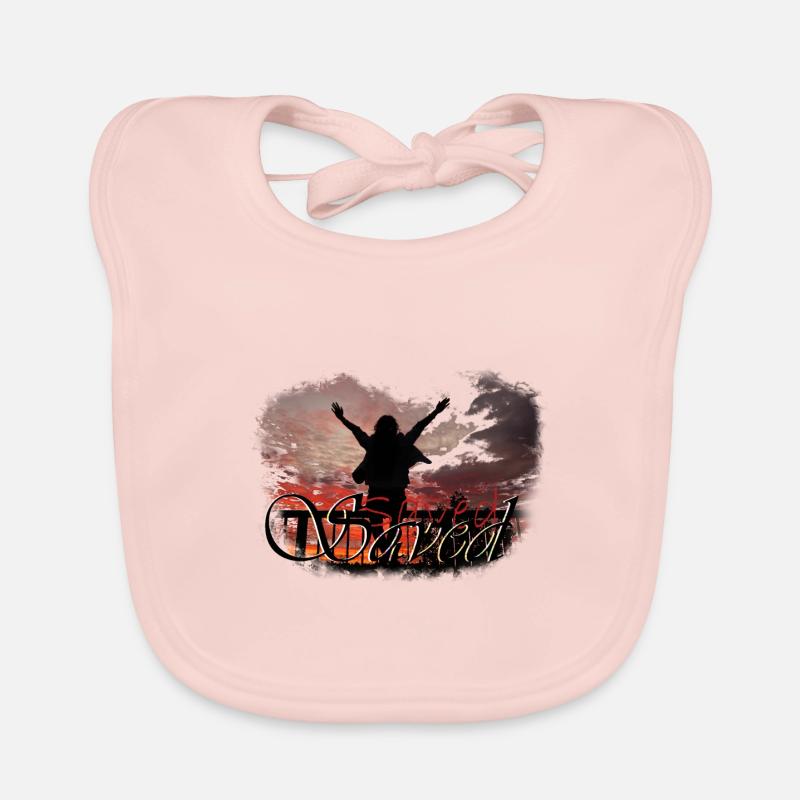Saved text with red sunset Organic Baby Bibs