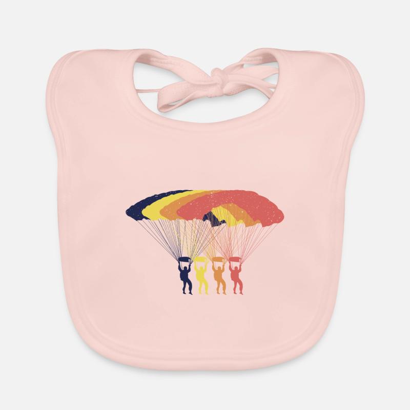 Couleur de parachutisme parachutisme - Bavoir bio Bébé - rose
