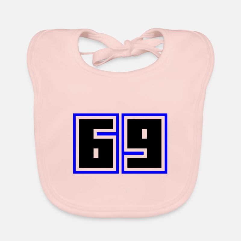69 number symbol Organic Baby Bibs