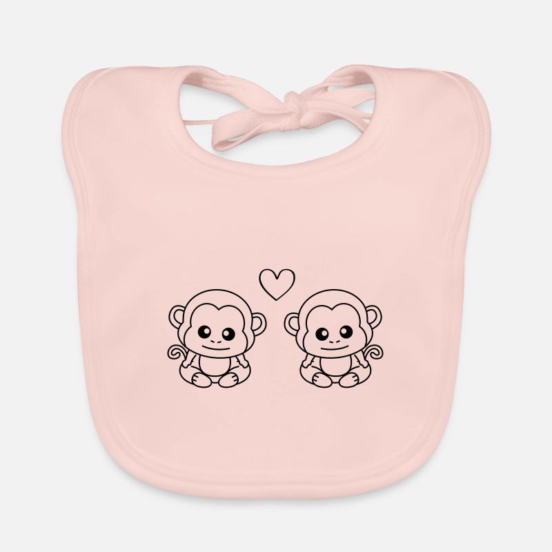Affe Comic Paar Liebe Baby Bio-Lätzchen