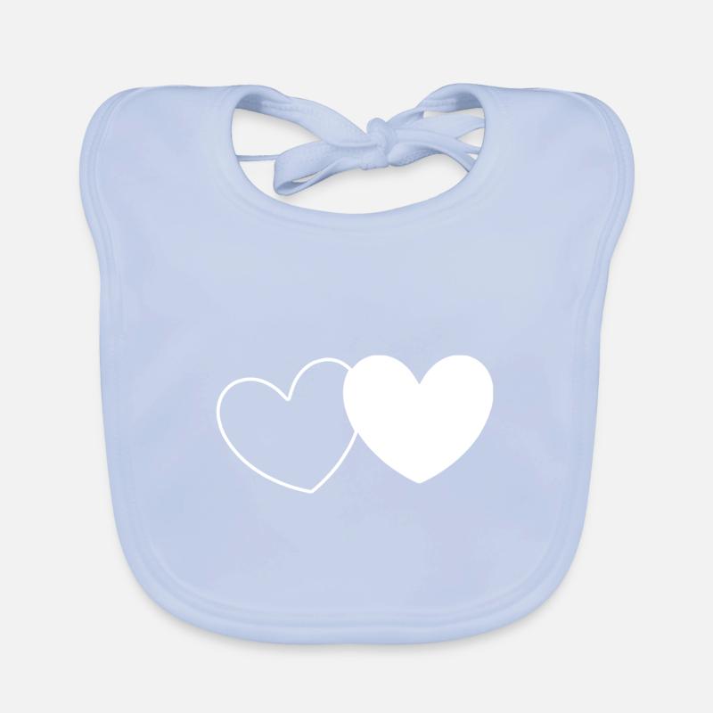 white heart white gift valentine's day Organic Baby Bibs