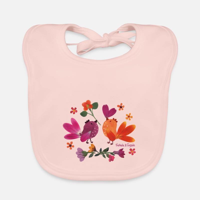 Oiseaux en fleurs Bavoir bio Bébé