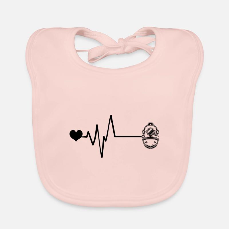 Battement de cœur de l’apnée de plongée - Bavoir bio Bébé - rose