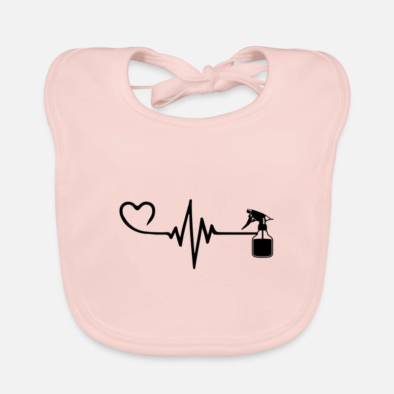 Barber Pulse Heart Love Organic Baby Bibs