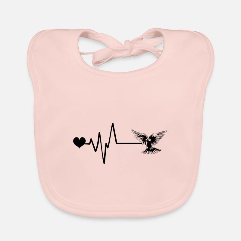 Dove, Pulse, Peace, Heart, Love Organic Baby Bibs