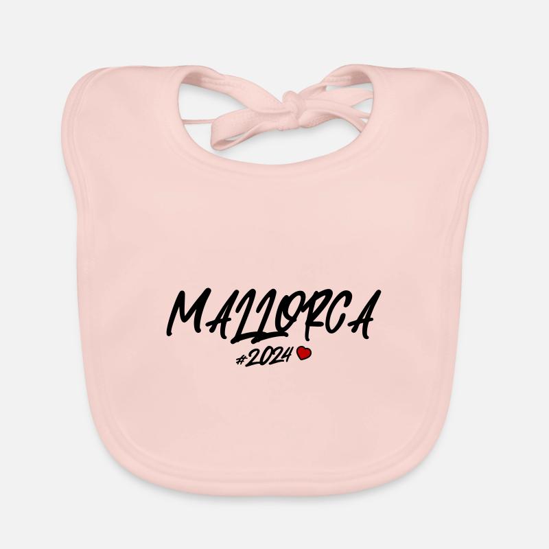 Mallorca 2024 Heart Organic Baby Bibs