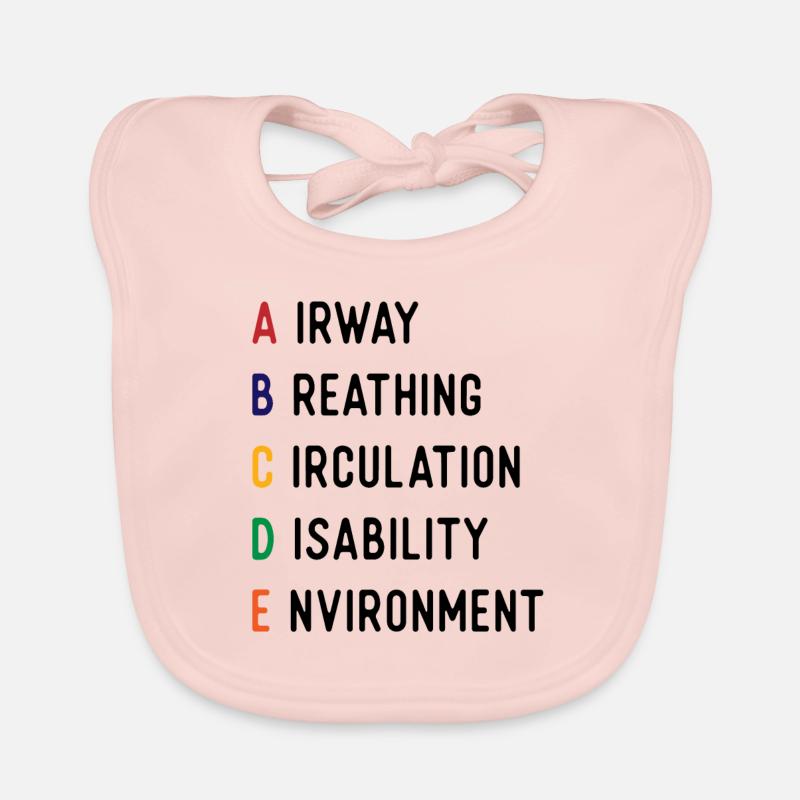 ABCDE - Bavoir bio Bébé - rose