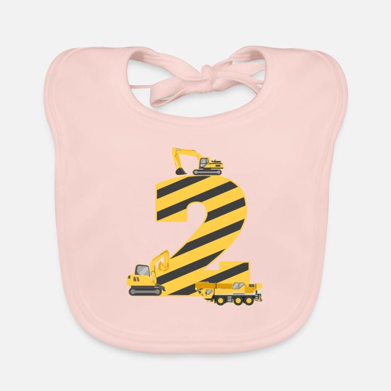 2. Geburtstag Bagger Kindergeburtstag Geschenk Baby Bio-Lätzchen