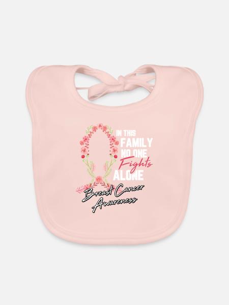 Cadeau de chimio de combat de fleur de ruban de cancer du sein - Bavoir bio Bébé - rose