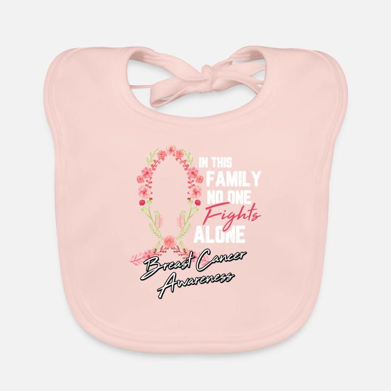 Breast Cancer Ribbon Flower Fight Chemo Gift Organic Baby Bibs