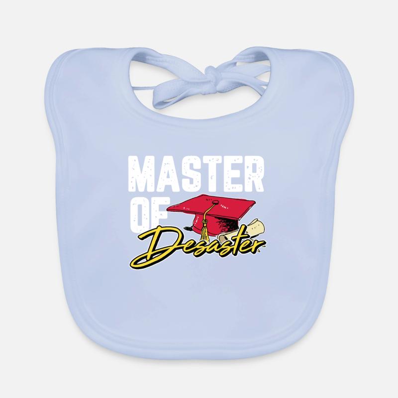 Master of Desaster Abschluss Absolvent Geschenk Baby Bio-Lätzchen