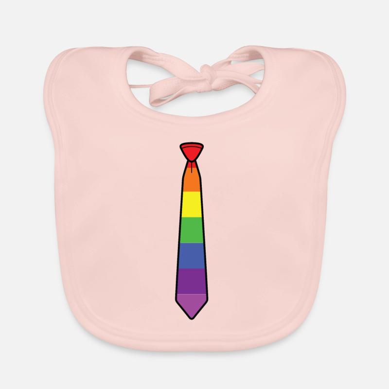 Krawatte Regenbogen Bunt Geschenk Baby Bio-Lätzchen