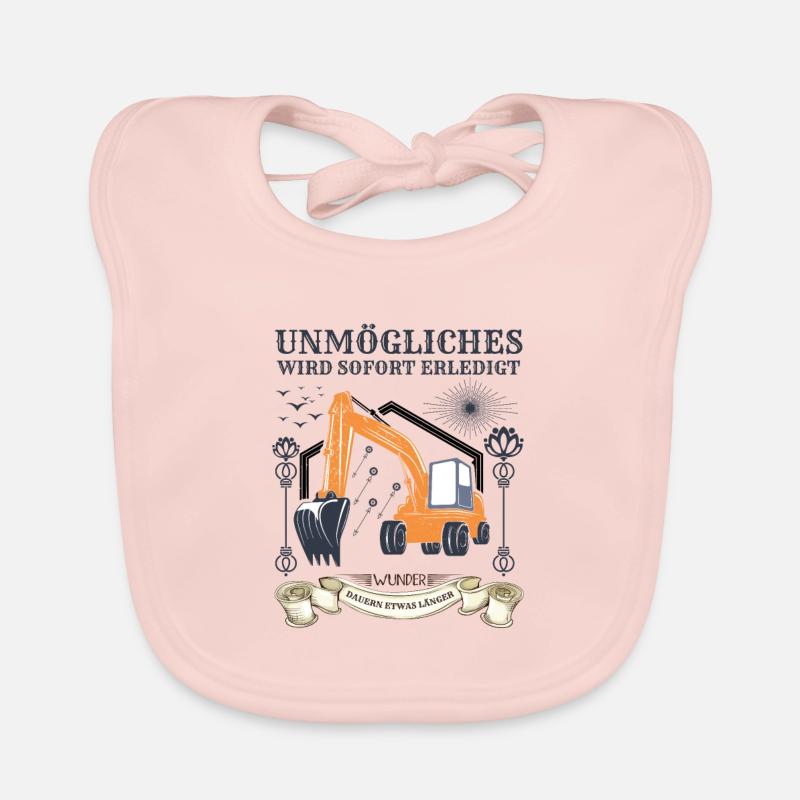 Bagger Baggerfahrer Baggerfahrerspruch Baby Bio-Lätzchen