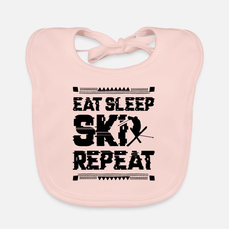 Eat Sleep Ski Repeat Baby Bio-Lätzchen