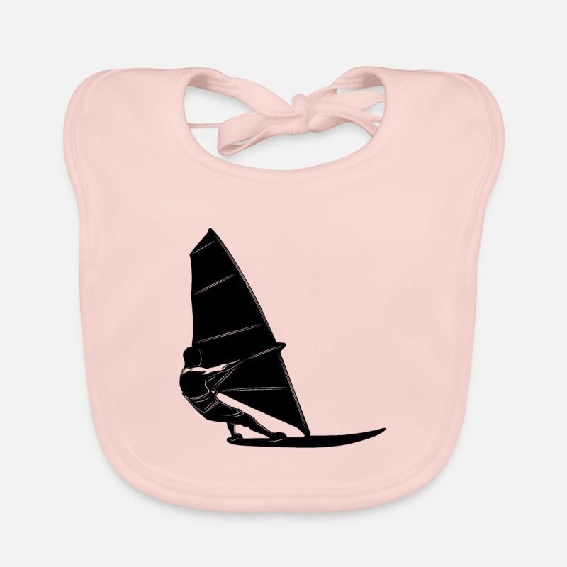 Windsurfing Silhouette Organic Baby Bibs
