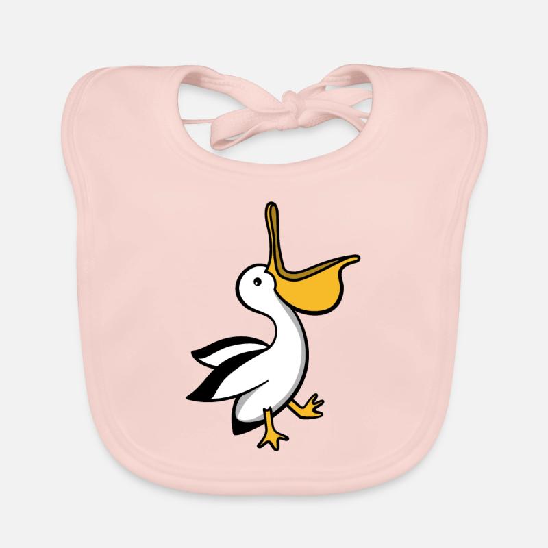 Mignon Pélican - Bavoir bio Bébé - rose